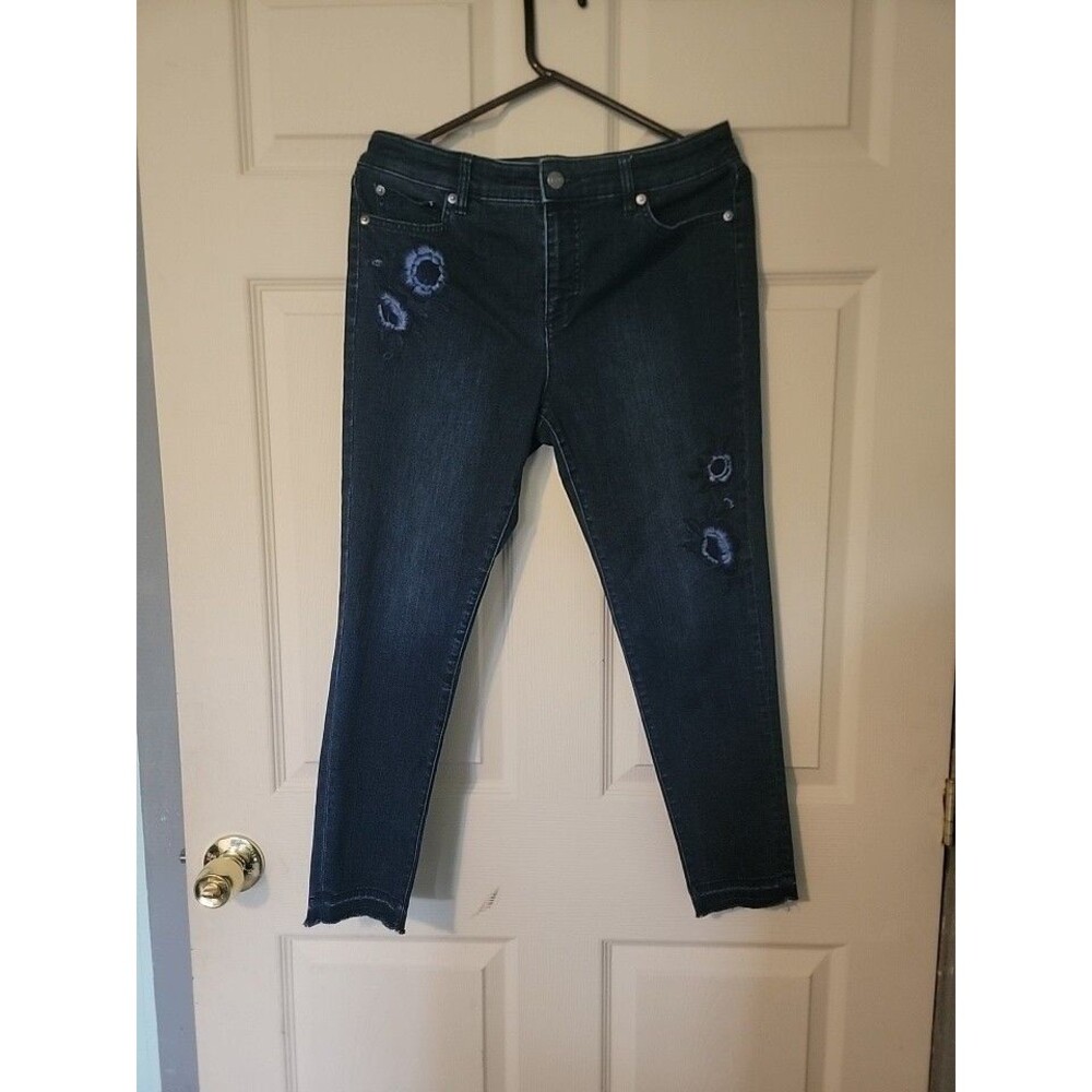 Ralph Lauren Premier Skinny Fit Cropped Women's Size 6 Embroidered Jeans